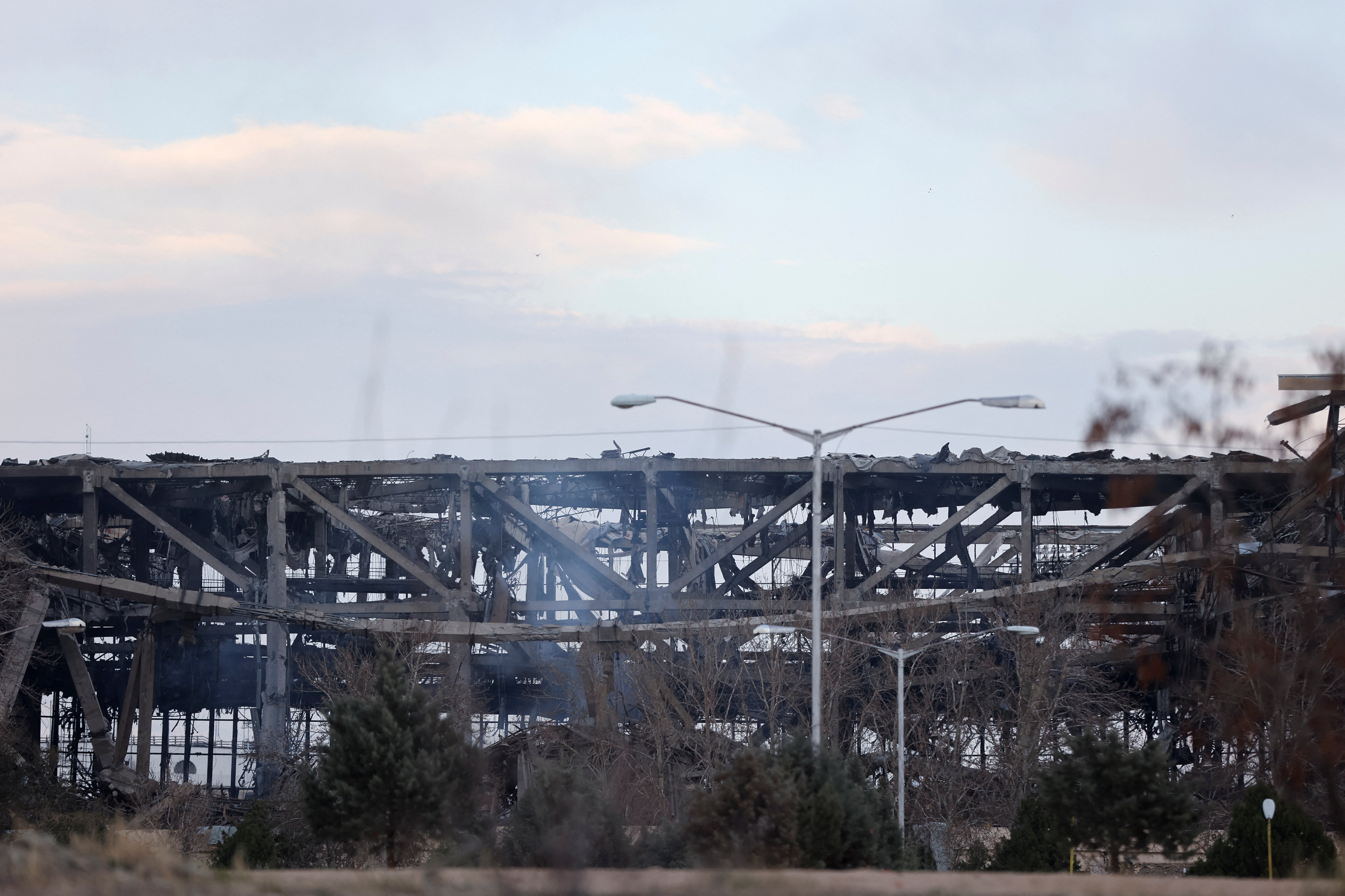 Azadi Stadium damaged — smoke visible from nearby strikes