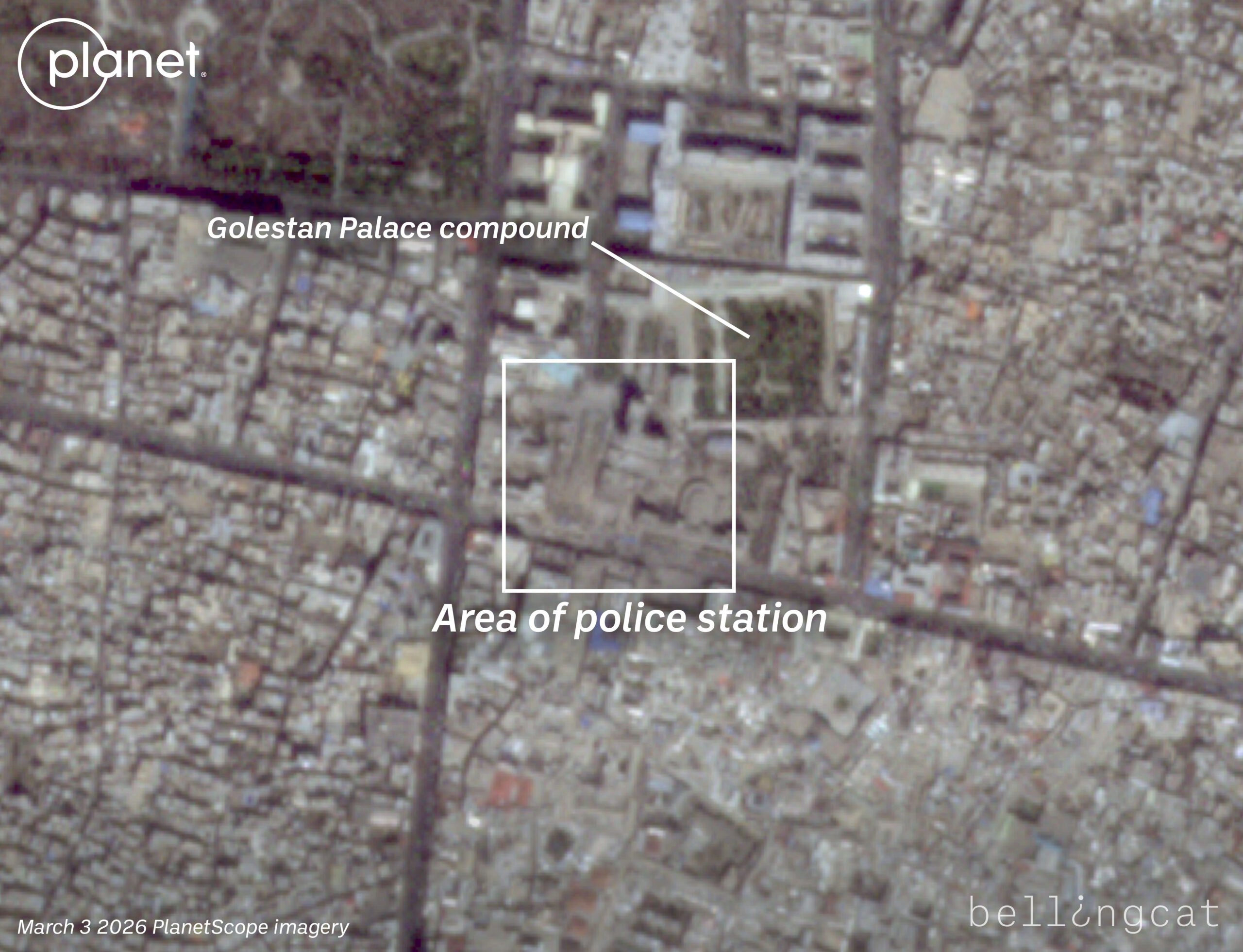 Bellingcat: Tehran bazaar area — AFTER strike, damaged