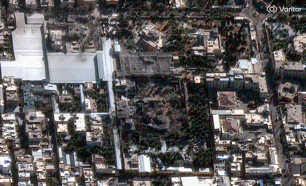 Khamenei compound — AFTER strike, leveled to rubble