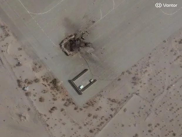 Zahedan radar close-up — AFTER strike, leveled