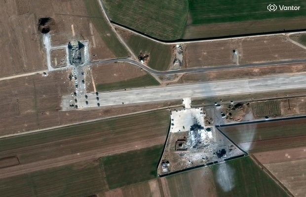 Choqa Balk drone base satellite — AFTER, destroyed, Mar 2