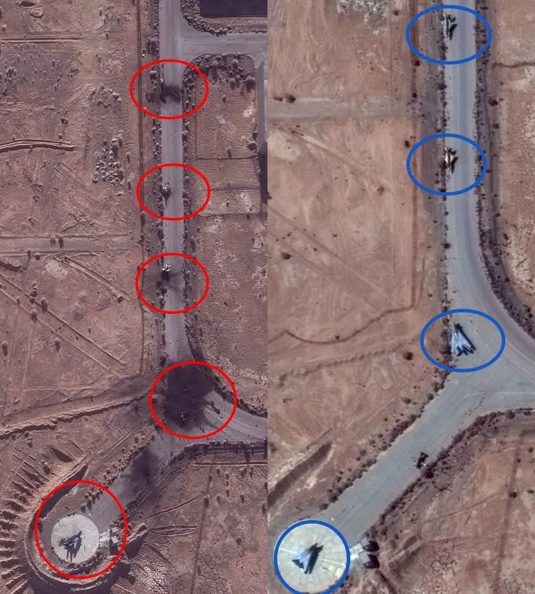 Post-war satellite BDA — Khatami Air Base: total destruction; systematic satellite documentation confirms IRGC military infrastructure 85% destroyed across all 31 provinces