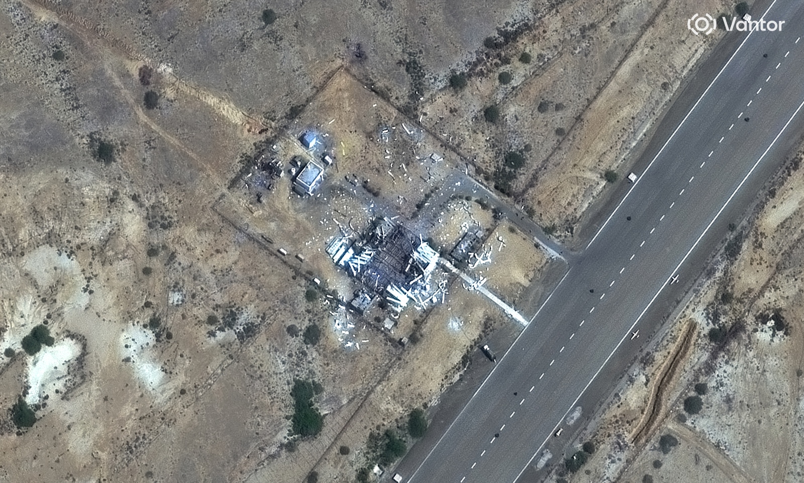 Konarak drone base wreckage close-up