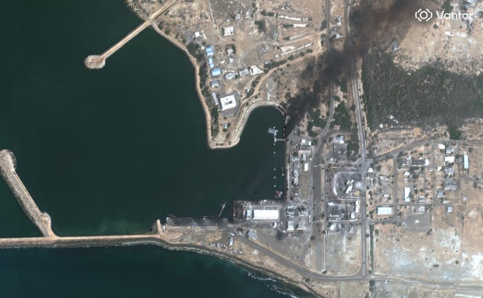 Konarak military facility — extensive damage visible