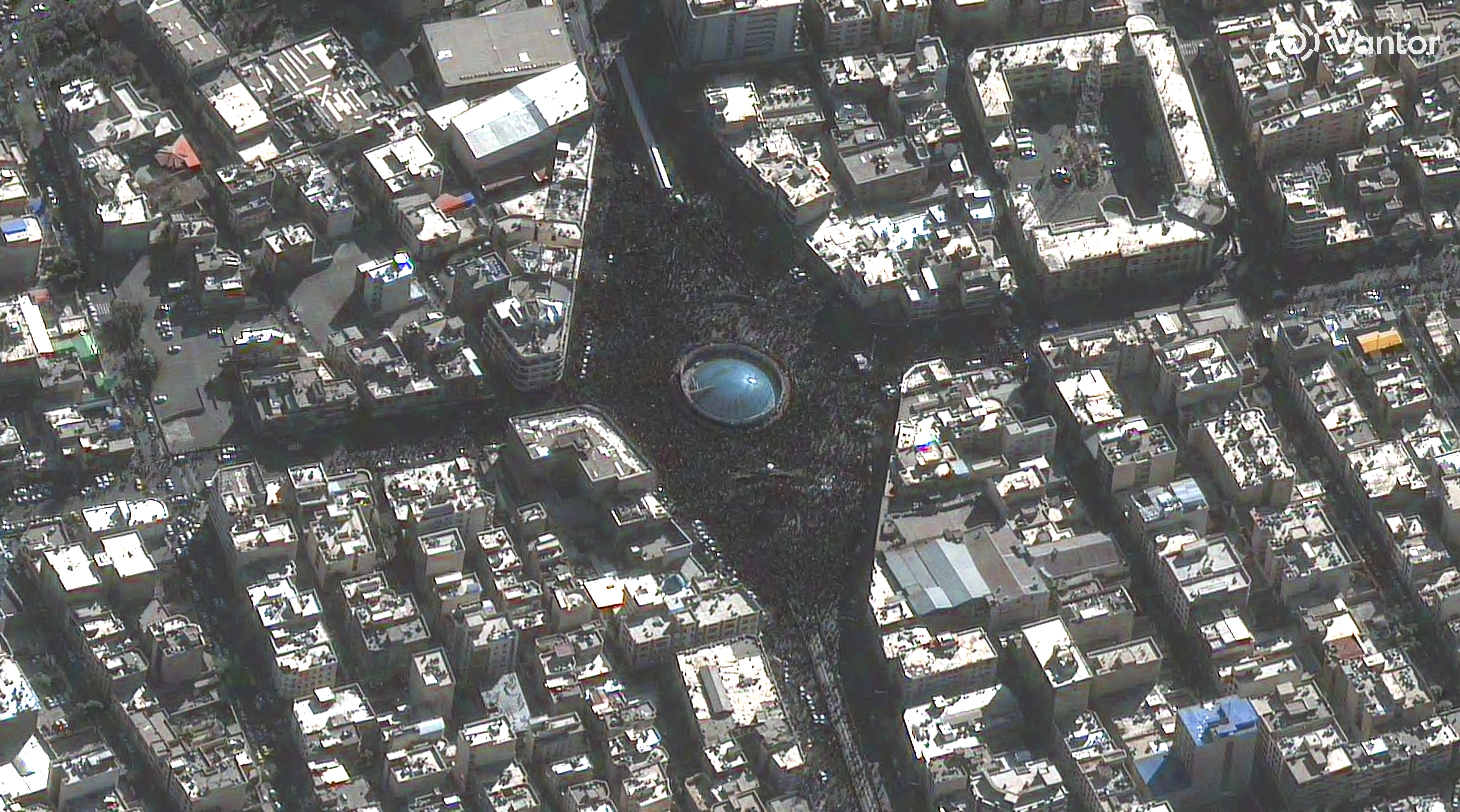 Newsweek: Mourners at Enghelab Square, Tehran — vigil for victims