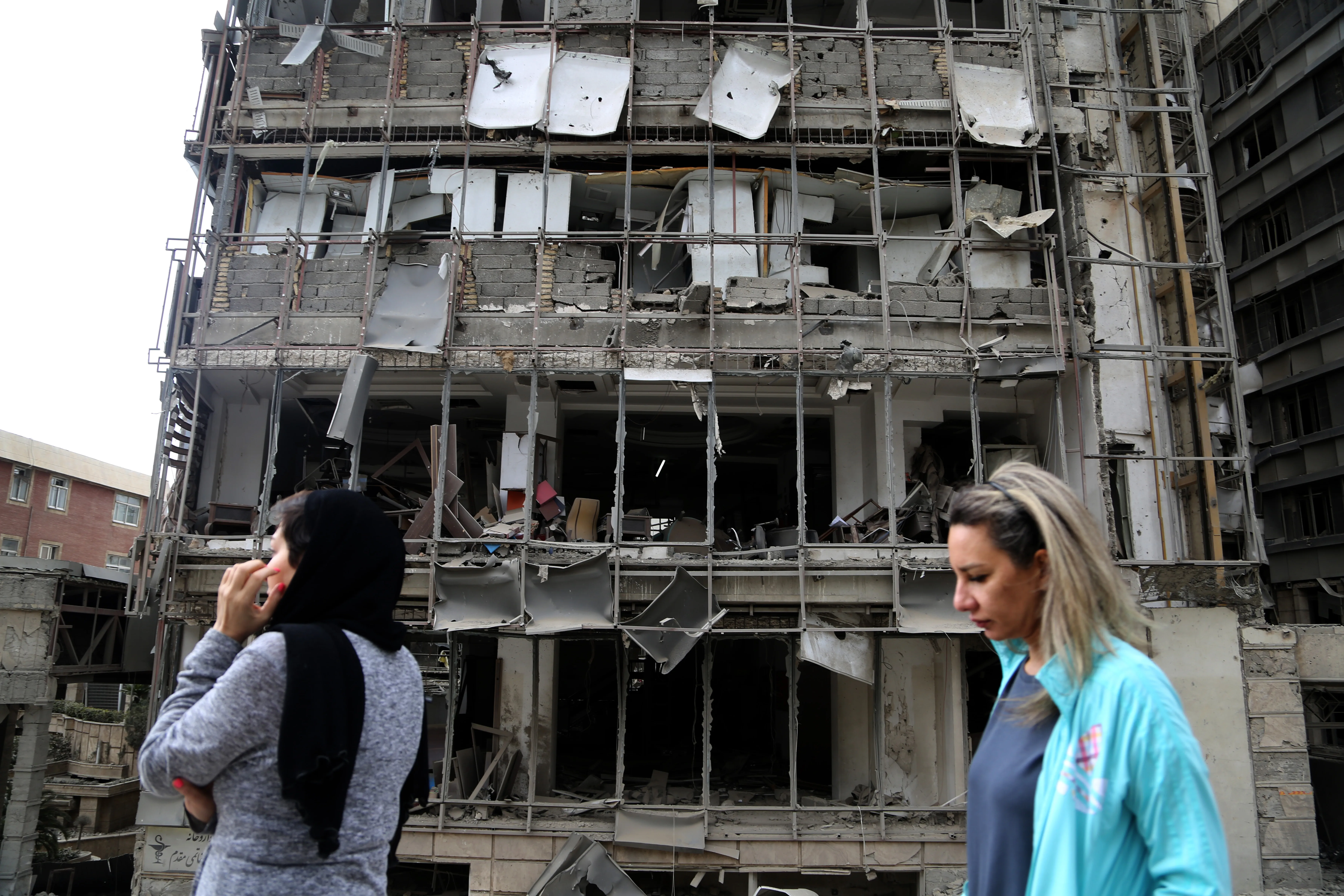 Gandhi Hospital in Tehran — damaged by nearby strikes, Mar 2