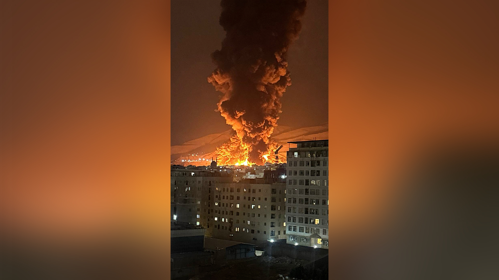 Shahran oil depot engulfed in fire after Israeli strike